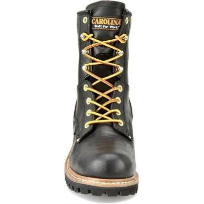 Carolina Women's Elm 8” WP Steel Toe Logger Work Boot - Black - CA1420