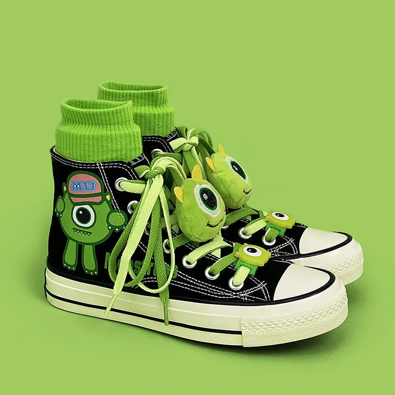 Cartoon Little Monster Canvas Shoes