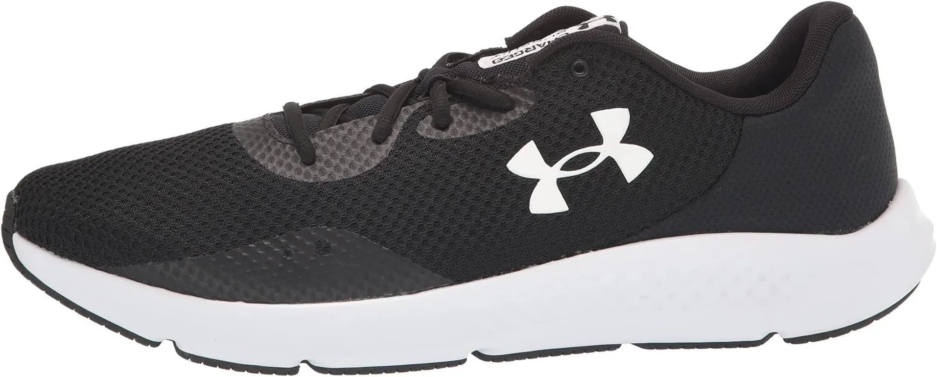 Charged Pursuit 3 Under Armor Sneakers, Black/Black/White