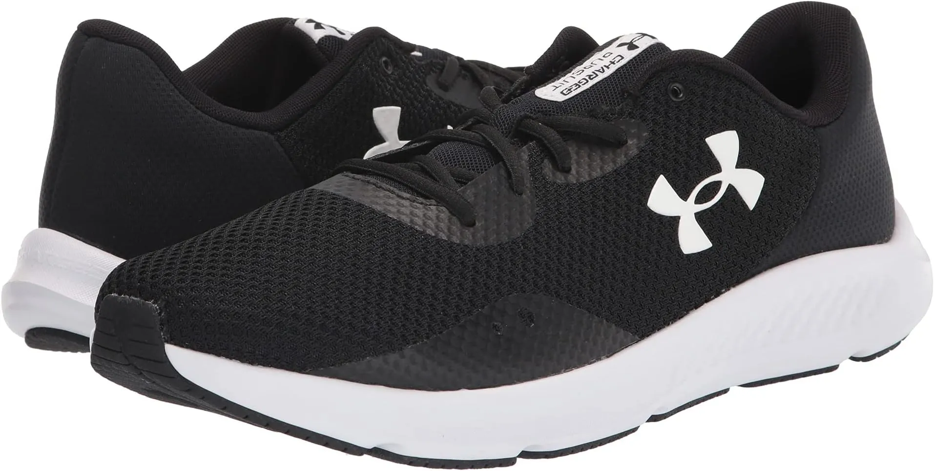 Charged Pursuit 3 Under Armor Sneakers, Black/Black/White