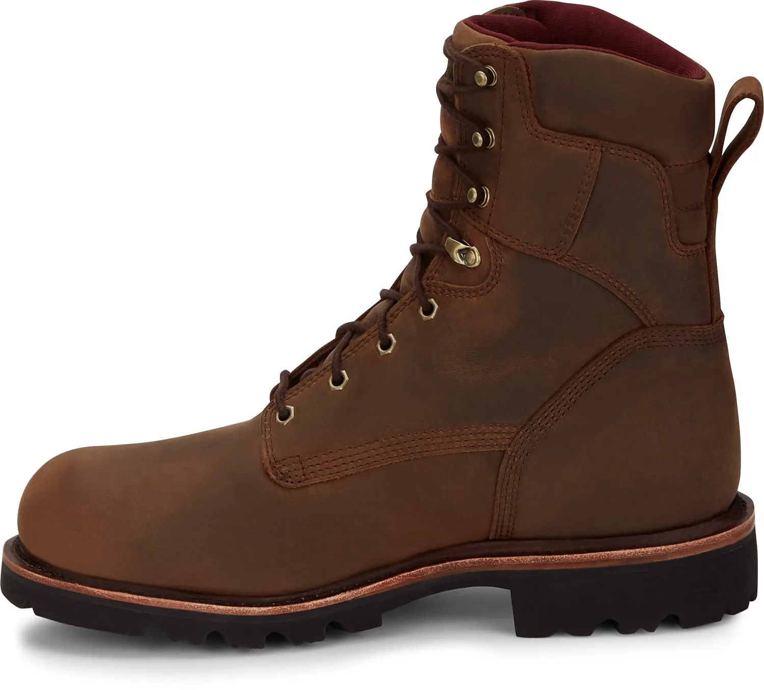 Chippewa Mens Super DNA 8in WP Steel Toe 400G Bay Apache Leather Work Boots