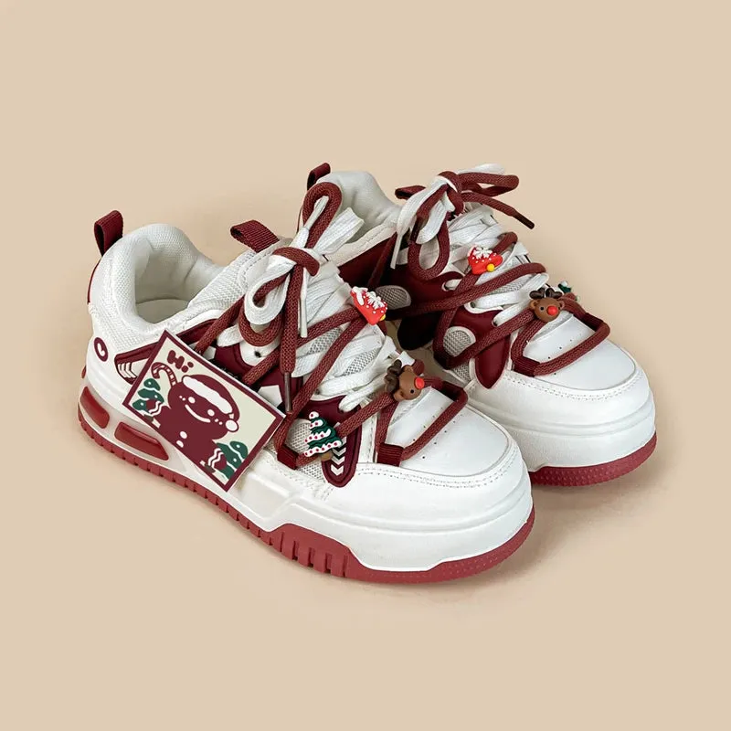 Christmas Edition Gingerbread Man Chunky Casual Sneakers - Women's