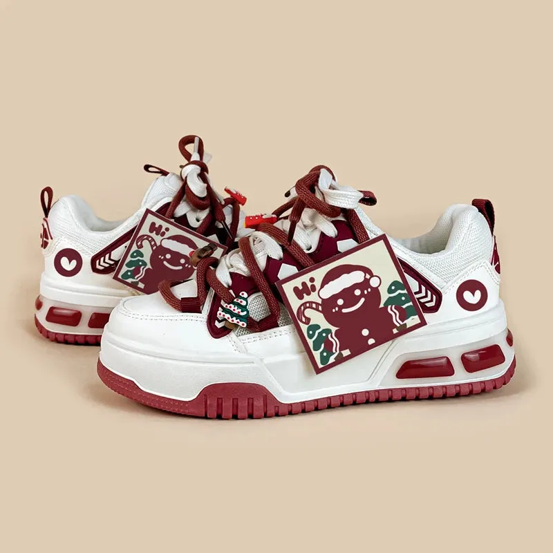 Christmas Edition Gingerbread Man Chunky Casual Sneakers - Women's