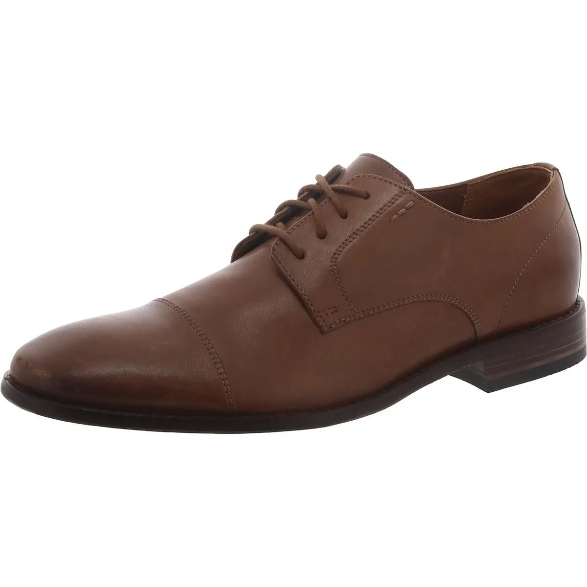 Clarks Mens Nantasket Cap Leather Lace Up Derby Shoes