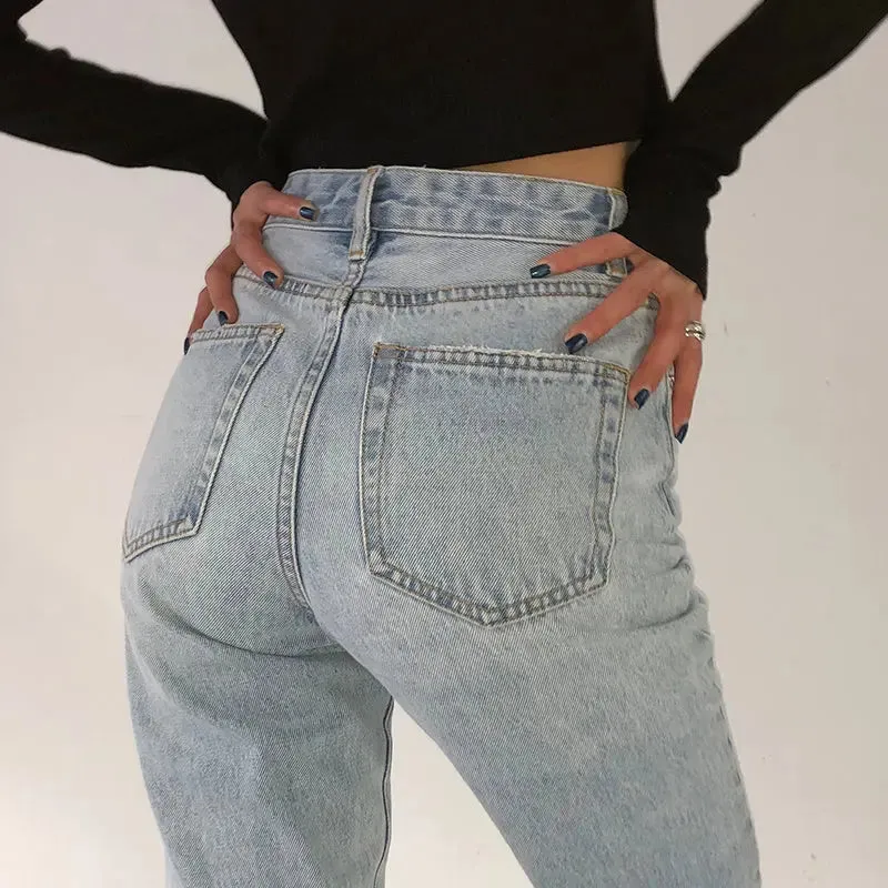 Classic High-Waisted Straight-Leg Jeans