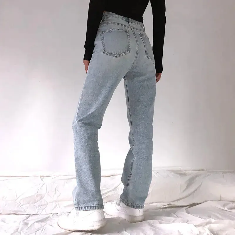 Classic High-Waisted Straight-Leg Jeans