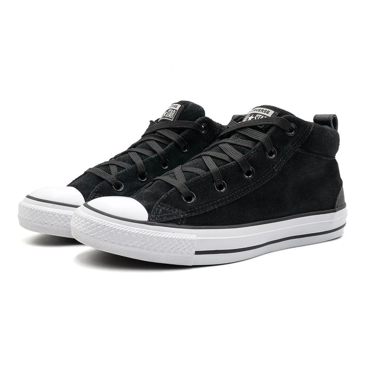 Converse Chuck Taylor All Star Street High-Top Sneakers Suede Leather Black Colour For Women