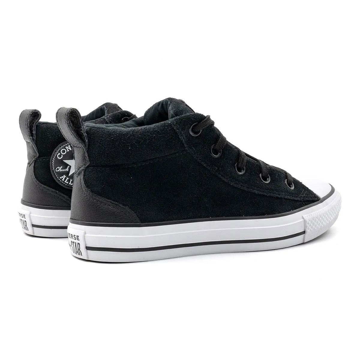 Converse Chuck Taylor All Star Street High-Top Sneakers Suede Leather Black Colour For Women