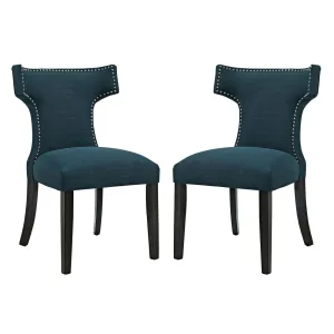 Curve Dining Side Chair Fabric Set of 2