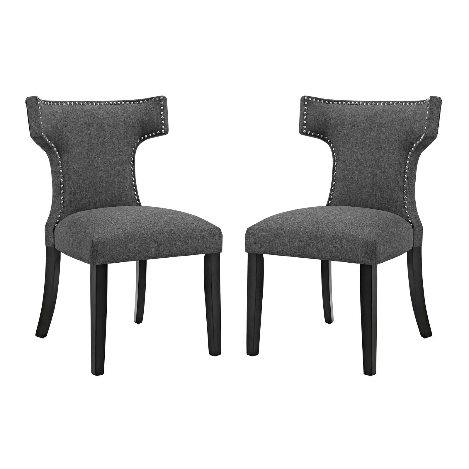 Curve Dining Side Chair Fabric Set of 2