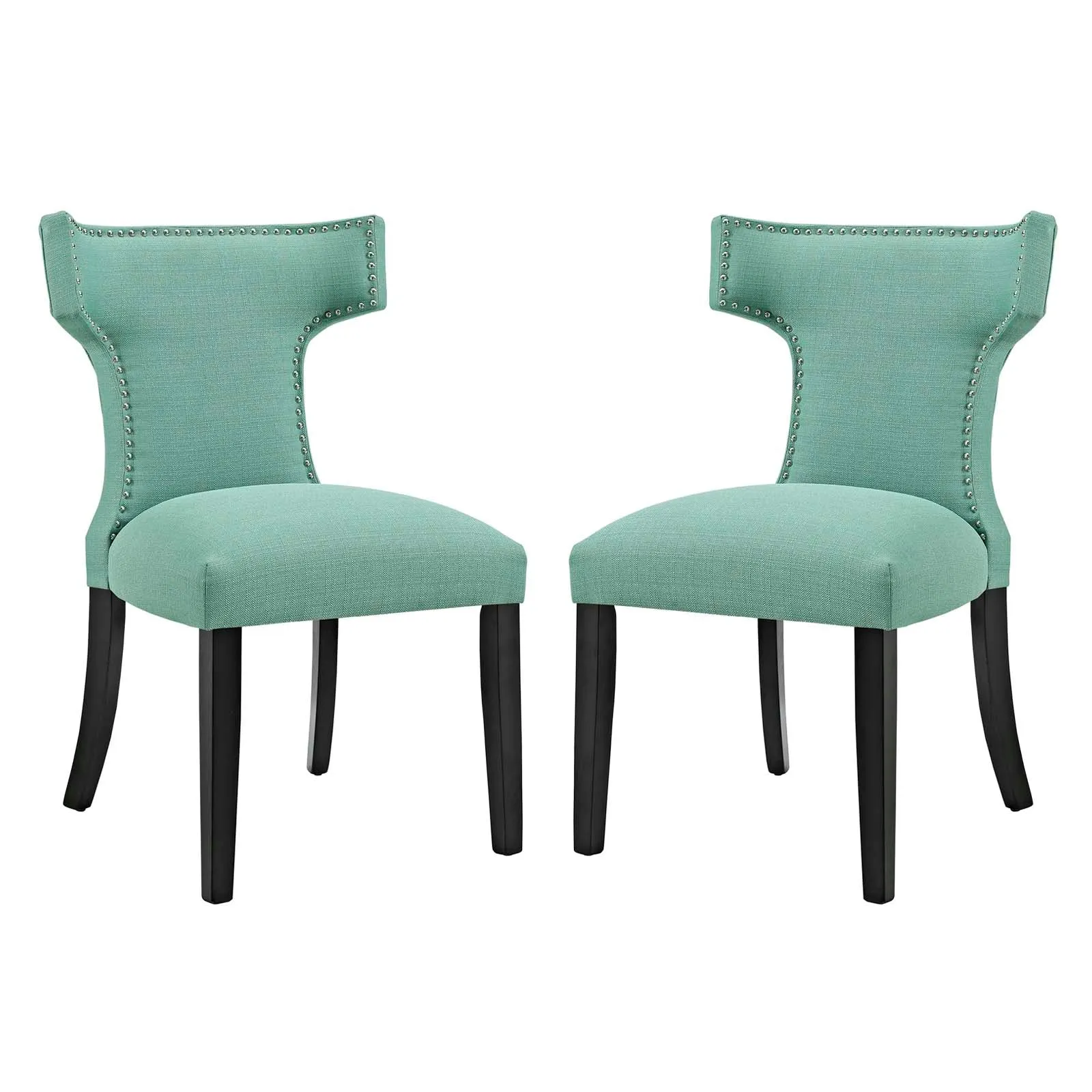 Curve Dining Side Chair Fabric Set of 2