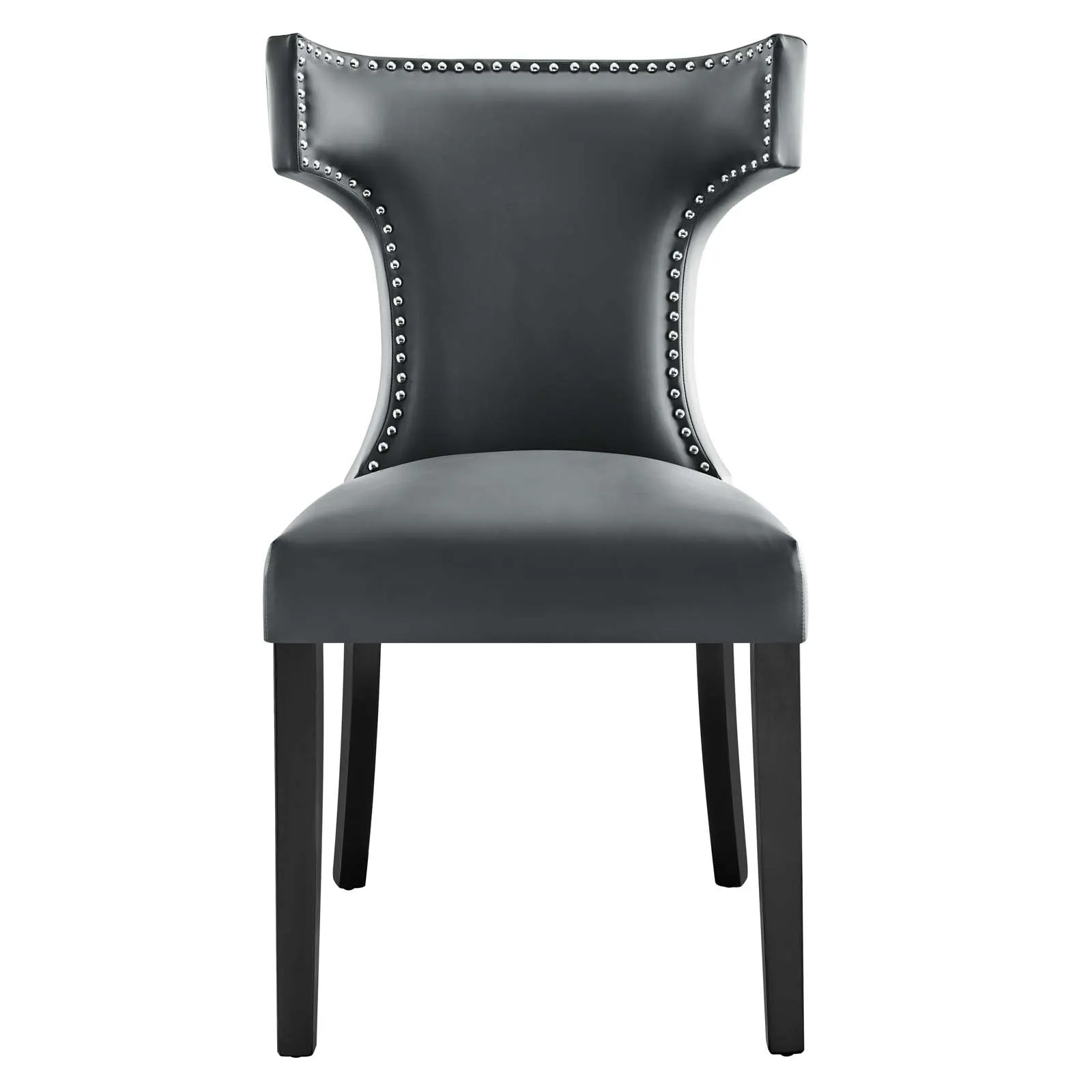 Curve Vegan Leather Dining Chair Gray EEI-2220-GRY