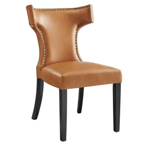 Curve Vegan Leather Dining Chair Tan EEI-2220-TAN