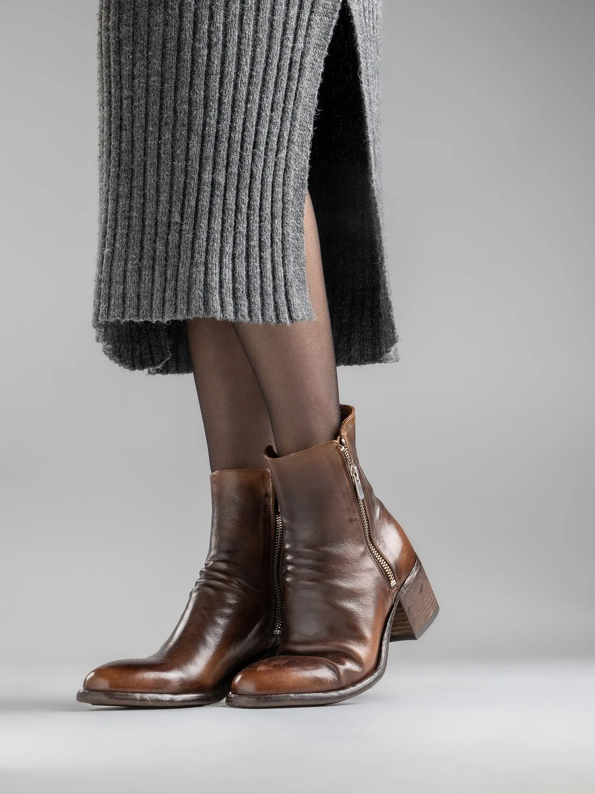 DENNER 103 - Brown Leather Ankle Boots