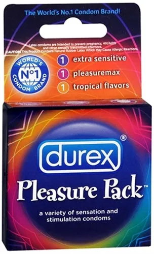 Durex Pleasure Pack: Ribbed and Studded Condoms for Thrilling Adventures