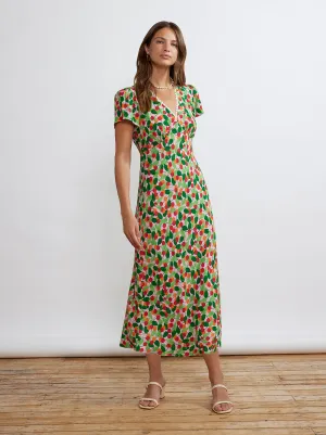 Effie Multi Cherry Midi Dress