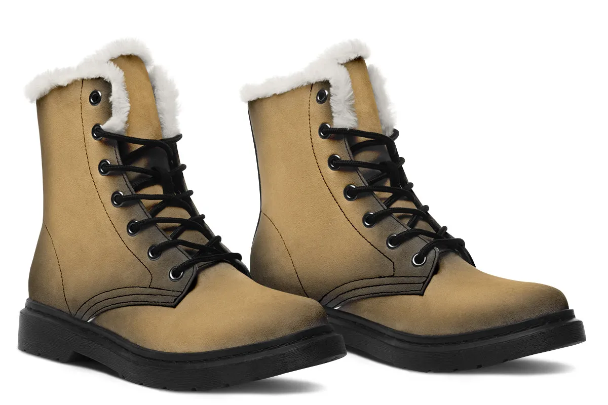 Elder Hide Winter Boots - Warm Micro-Suede Doc-Style Boots Lined with Vegan Wool