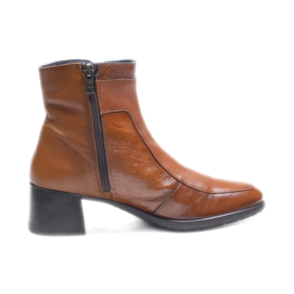 Fluchos Ikia Ankle Boots Leather Brown Colour For Women