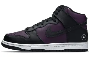 Fragment Design x Nike Dunk High Sneakers, Black/Purple