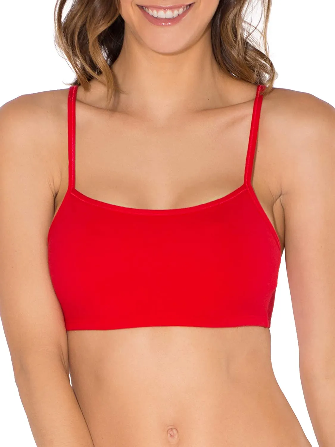 Fruit of the Loom Women's Spaghetti Strap Cotton Pullover Sports Bra