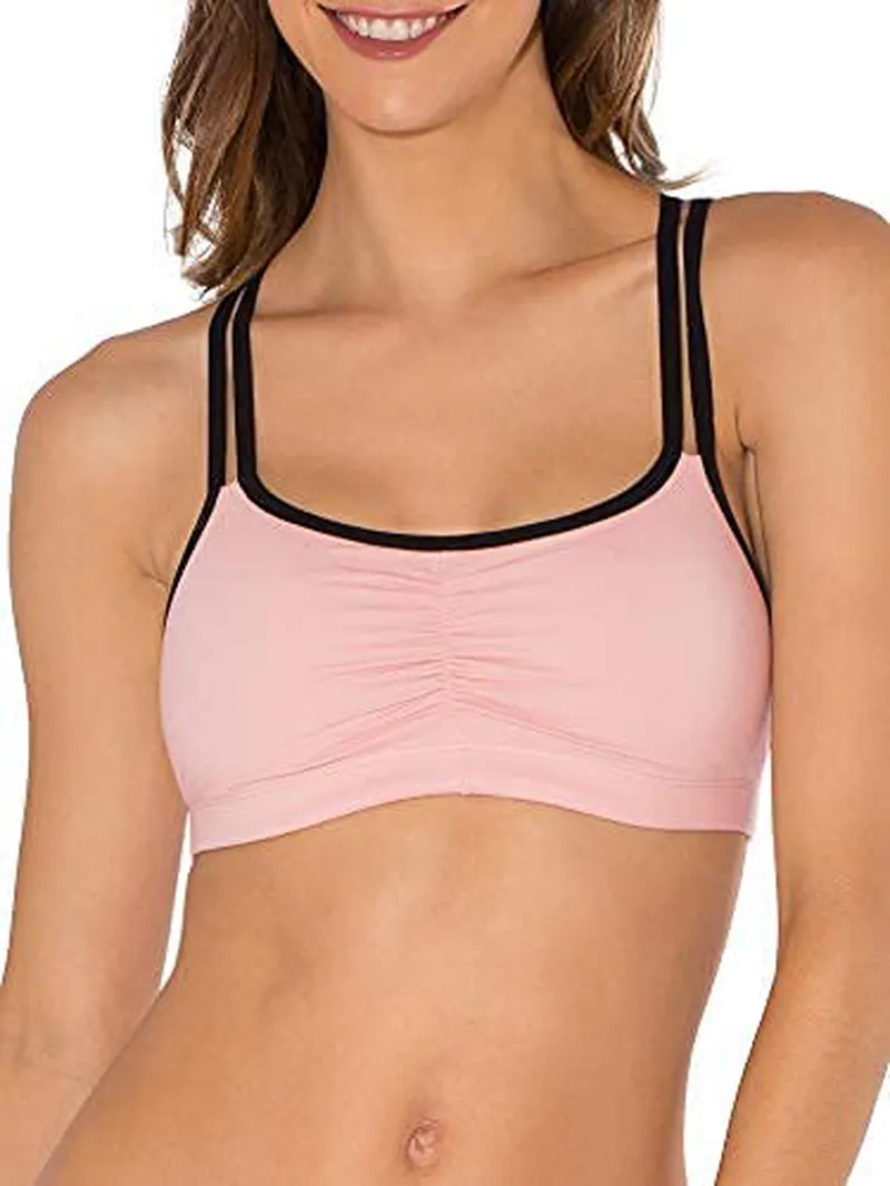 Fruit of the Loom Women's Spaghetti Strap Cotton Pullover Sports Bra