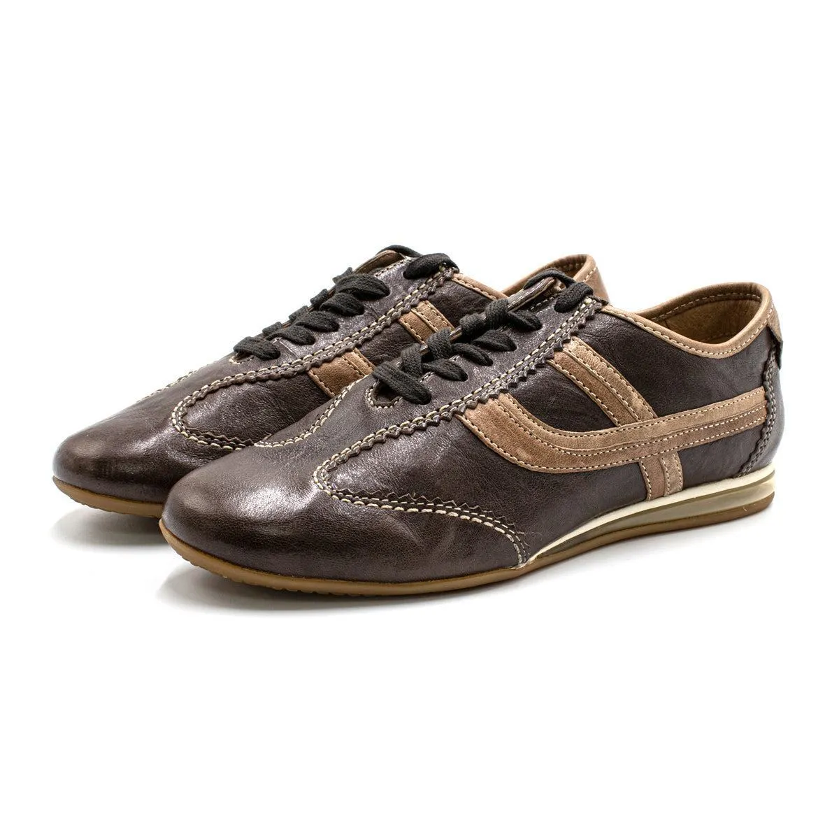 Gabor Low-Top Sneakers Leather Brown Colour For Men