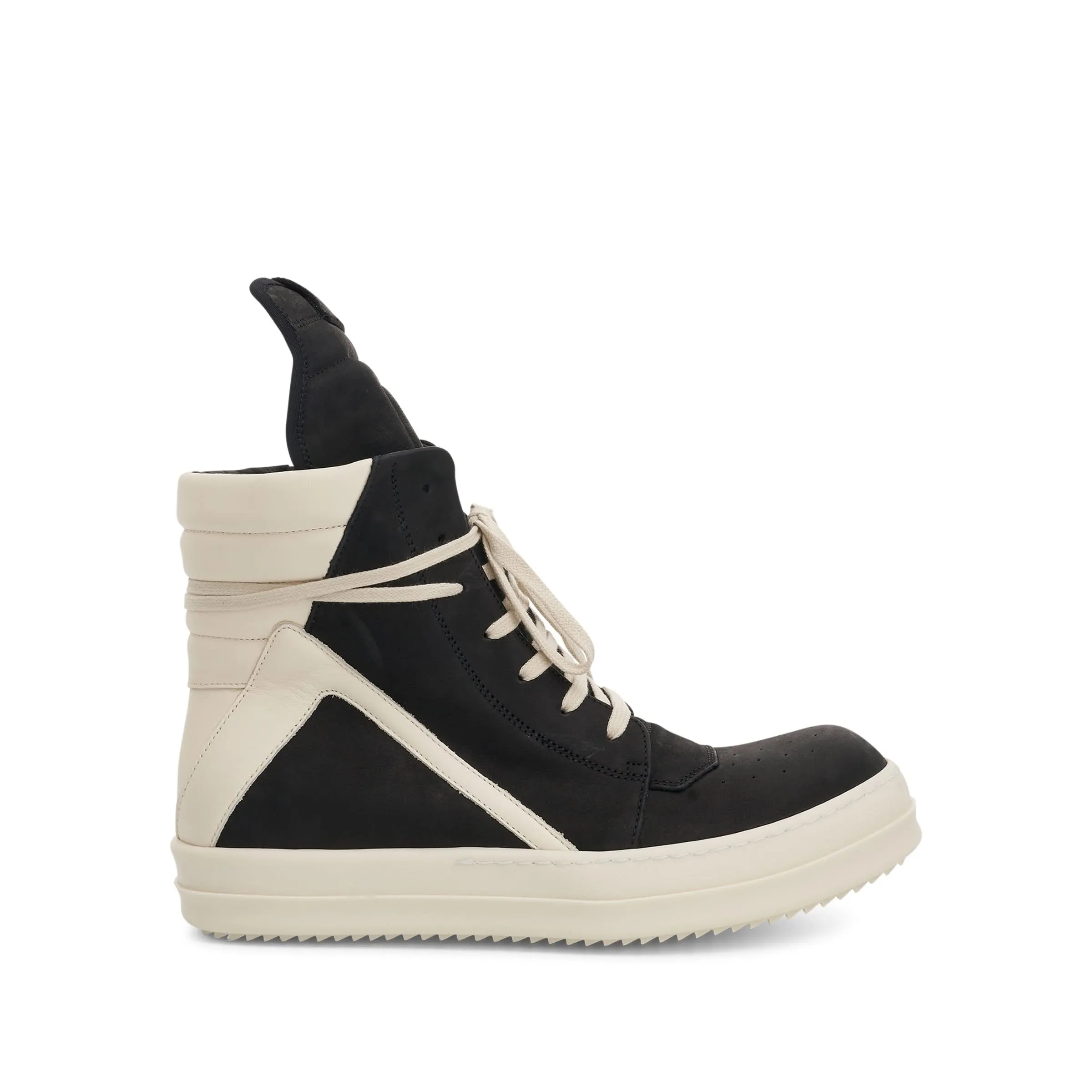 Geobasket Nubuck Leather Sneakers in Black/Milk