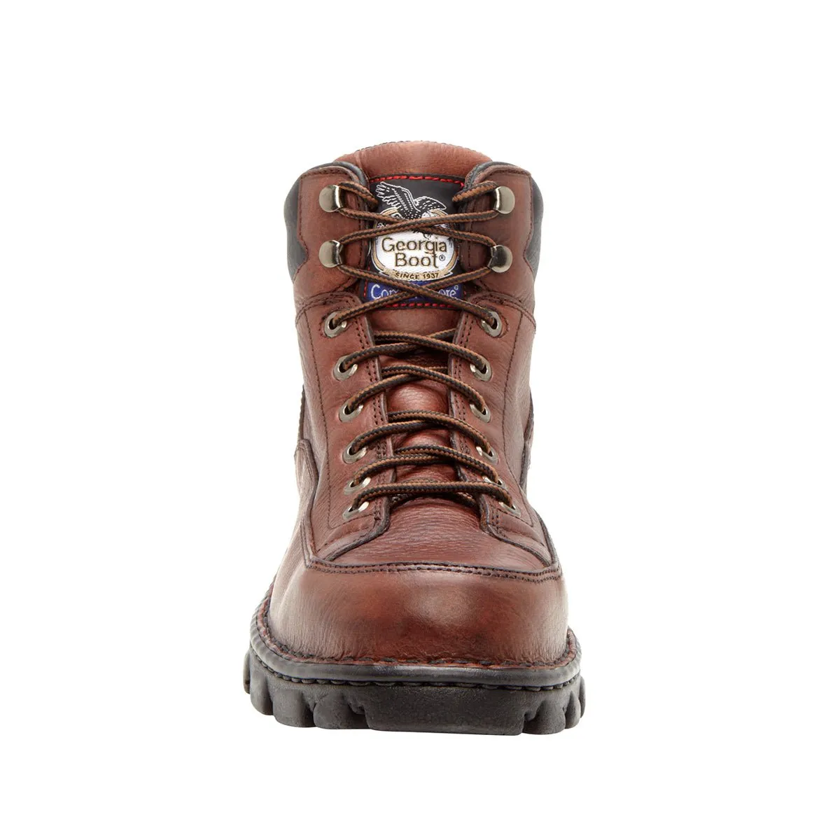 Georgia Eagle Light Mens Dark Brown Leather Wide Steel Toe Work Boots