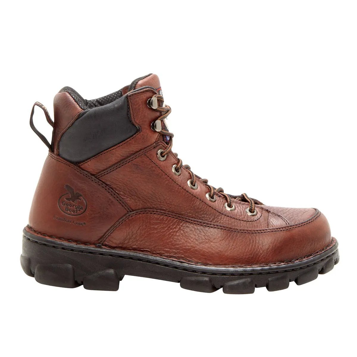 Georgia Eagle Light Mens Dark Brown Leather Wide Steel Toe Work Boots