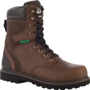 Georgia Men's Brookville 8" Stl Toe WP Work Boot - Brown - G9334