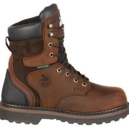 Georgia Men's Brookville 8" Stl Toe WP Work Boot - Brown - G9334