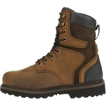 Georgia Men's Brookville 8" Stl Toe WP Work Boot - Brown - G9334