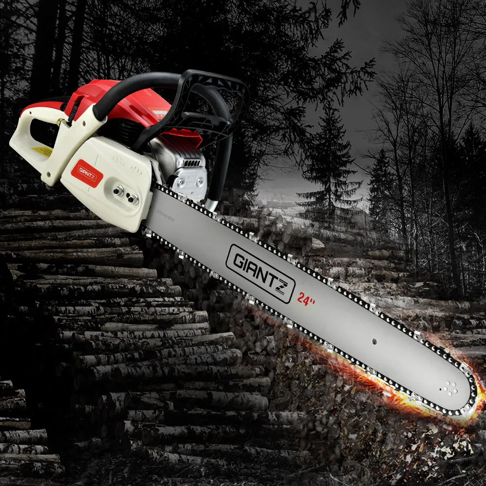 Giantz 88cc Commercial Petrol Chainsaw E-Start 24 Bar Pruning Chain Saw