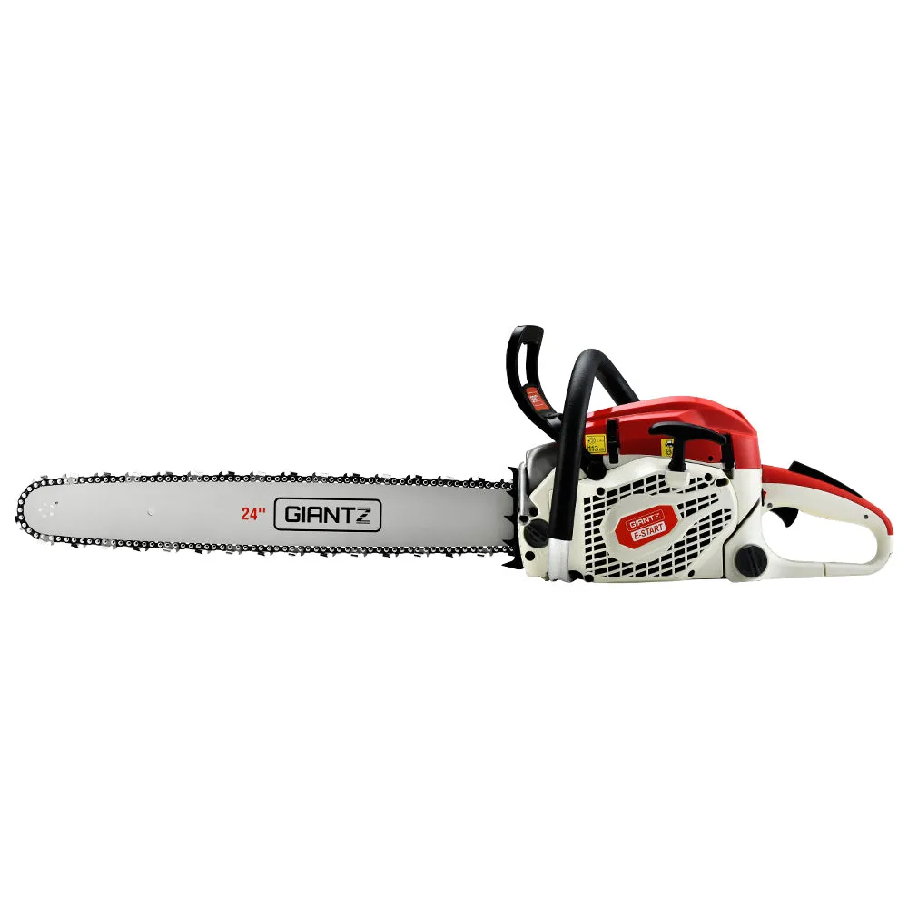 Giantz 88cc Commercial Petrol Chainsaw E-Start 24 Bar Pruning Chain Saw