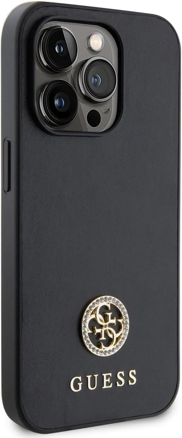 Guess Strass Metal Logo Hard Case for iphone 15 Pro 6.1" Black - GUHCP15LPS4DGPK