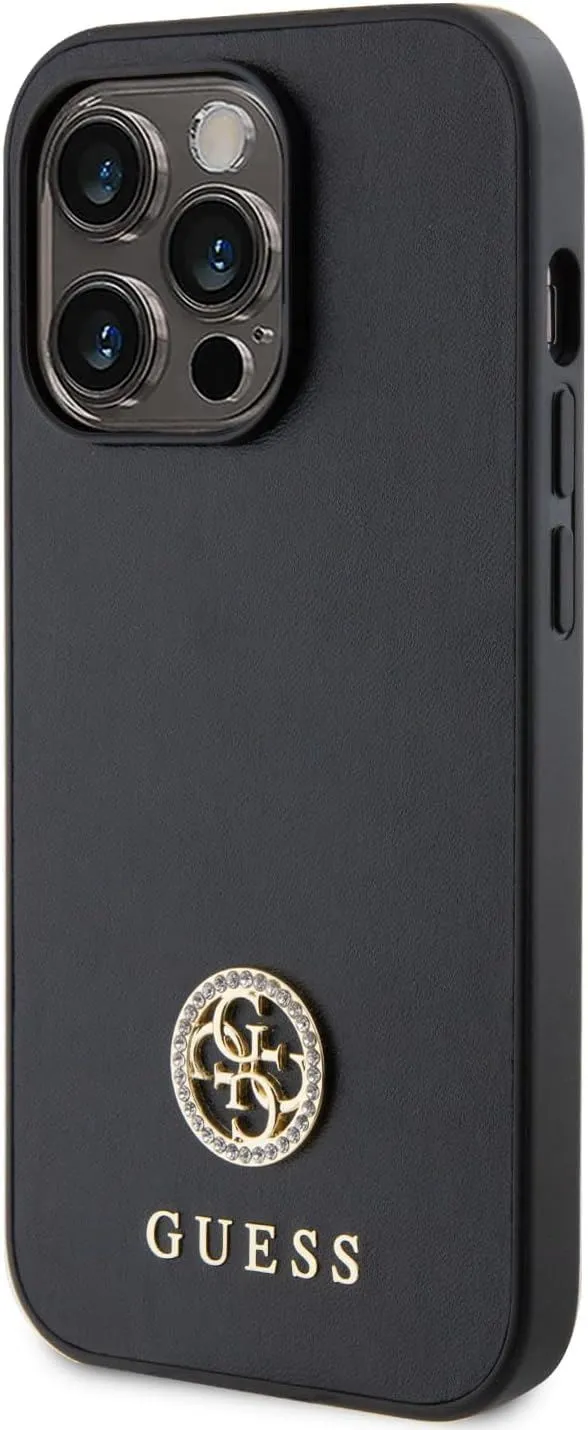 Guess Strass Metal Logo Hard Case for iphone 15 Pro 6.1" Black - GUHCP15LPS4DGPK