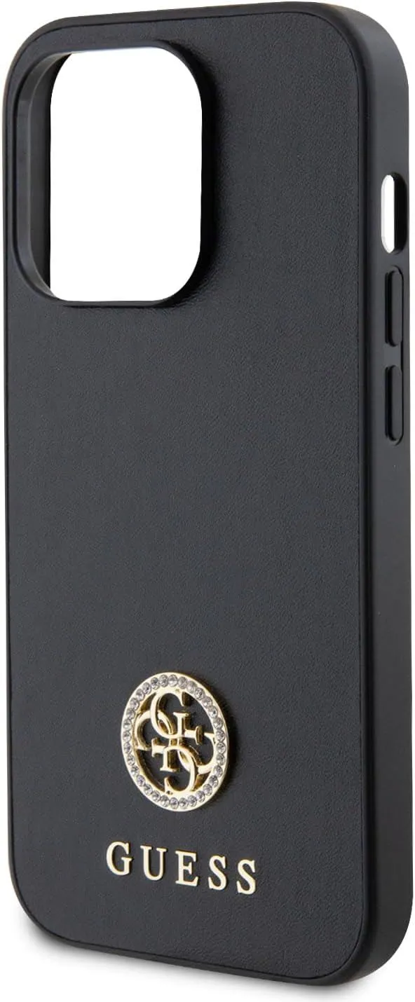 Guess Strass Metal Logo Hard Case for iphone 15 Pro 6.1" Black - GUHCP15LPS4DGPK