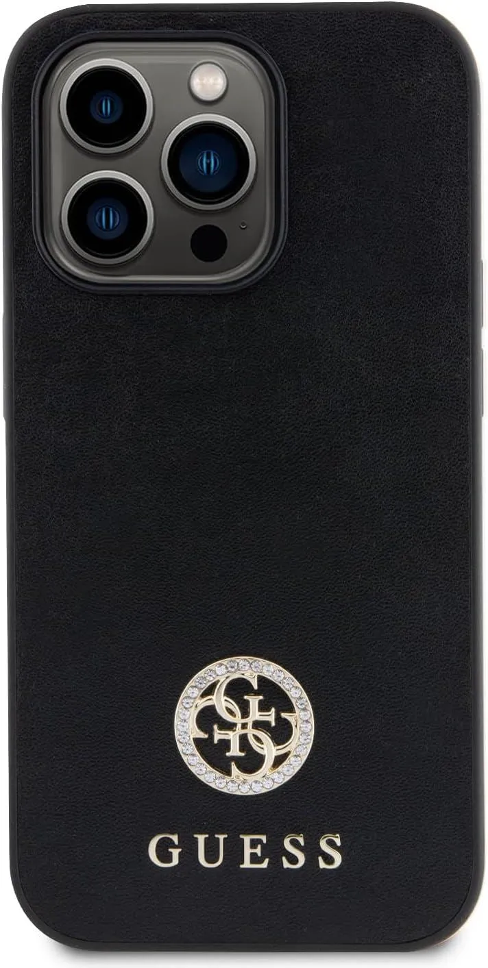 Guess Strass Metal Logo Hard Case for iphone 15 Pro 6.1" Black - GUHCP15LPS4DGPK