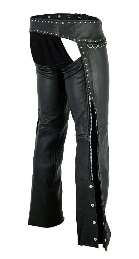 Hip Hugger Leather Chaps Studded Detailing Women Style