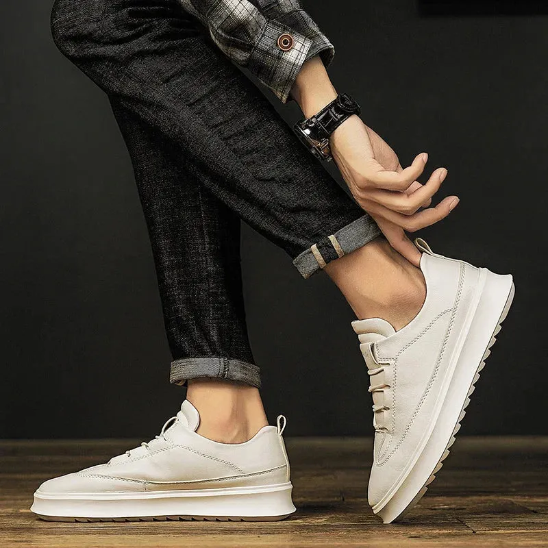 Hnzxzm Men High Quality Casual Leather Minimalist Shoes 2024 Fashion Antiskid Flat Designer Loafers Outdoor Lightweight Sneakers