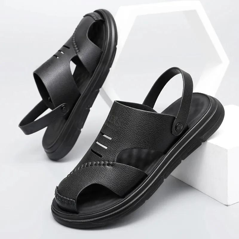 Hnzxzm Men's Sandals Male Shoes Leather Summer Men Shoes Beach Sandals Fashion Outdoor Casual Sneakers Footwear 38-44