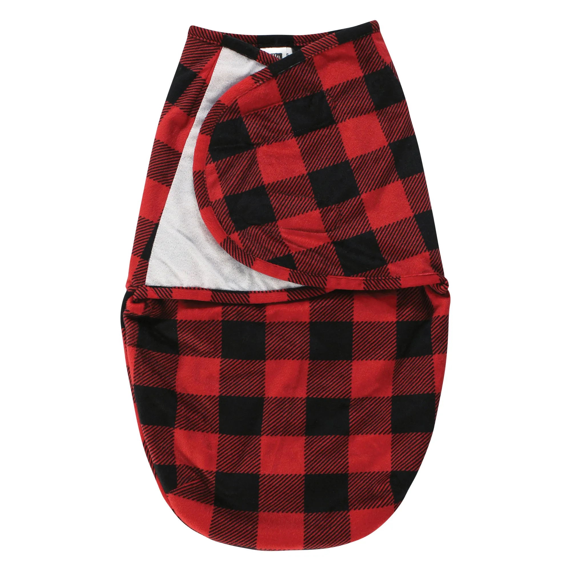 Hudson Baby Plush Faux Fur Swaddle Wrap, Buffalo Plaid