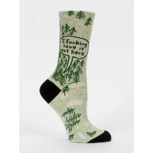 I F**king Love It Out Here (Forest) Women's Crew Socks