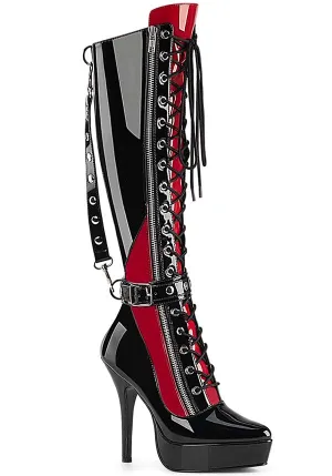 INDULGE-2028 [Black/Red Patent] | BOOTS [PREORDER]