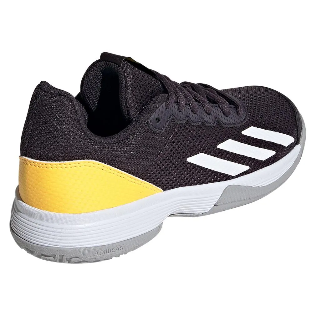 Juniors Courtflash Tennis Shoes Aurora Black and Spark