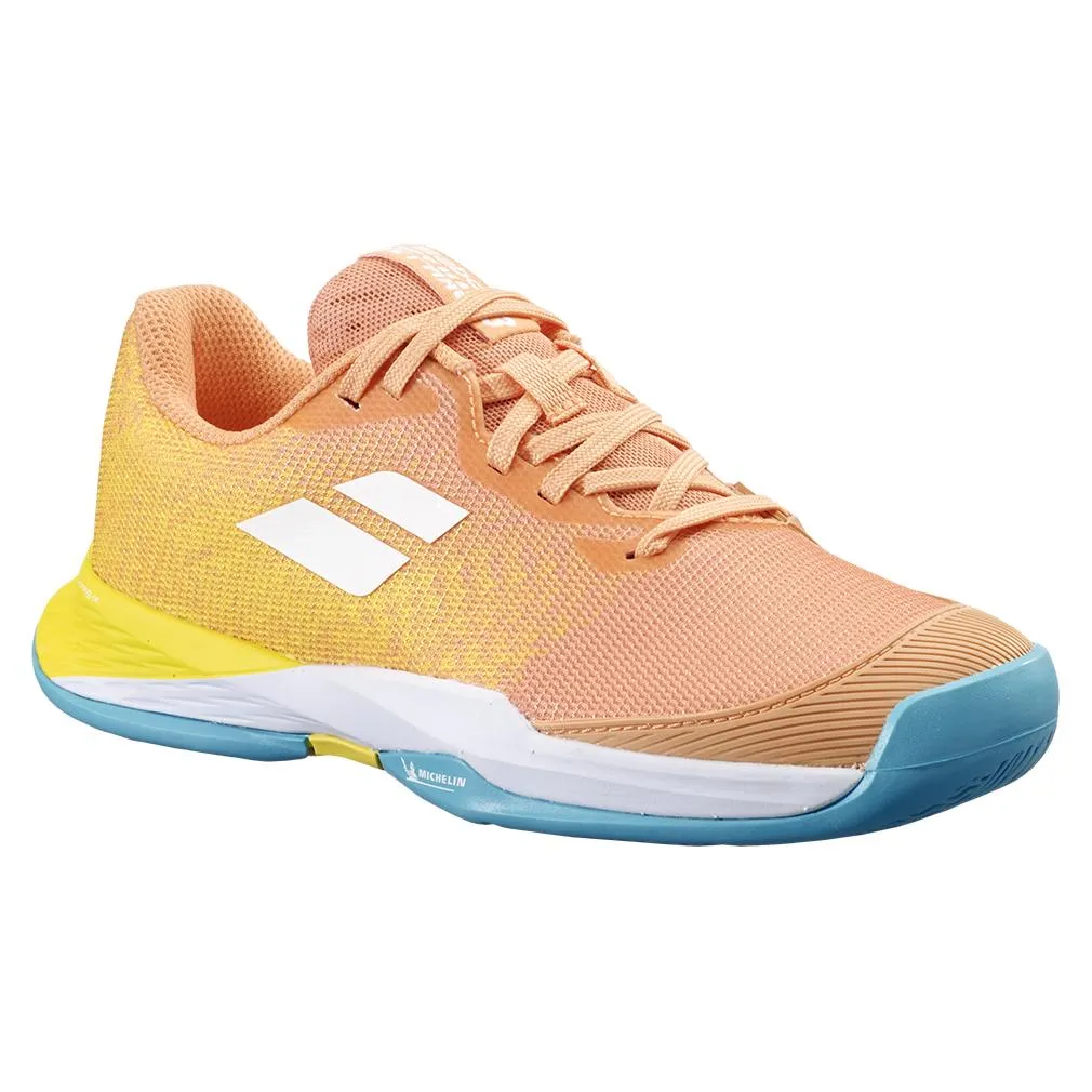 Juniors` Jet Mach 3 All Court Tennis Shoes Coral and Gold Fusion