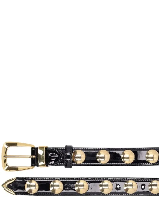 Khaite   3cm Benny leather &amp; studs belt 