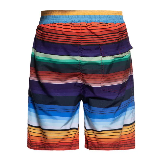 King Kerosin Aop Striped Swim Shorts