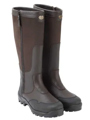 LE CHAMEAU Turenne Boots - Mens Leather & Nubuck Full Zip - Dark Brown