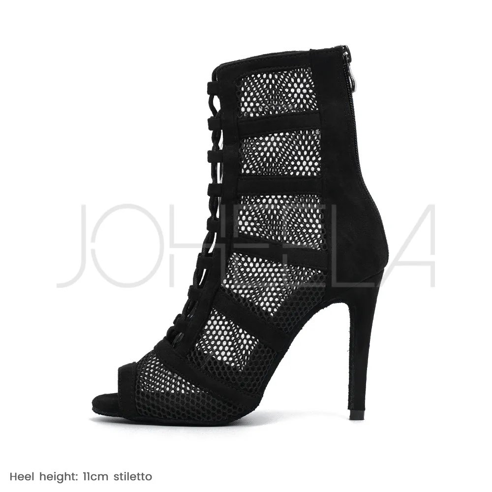 Leana noir - Talons stilettos standard - Prête à expédier